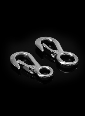 宏泰 304不锈钢美式货钩羊角起重货钩葫芦吊钩眼形抓钩 1/2T1T2T