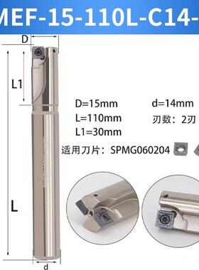 HMEF锪孔立铣刀杆沉头铣刀扩孔铣刀数控铣刀杆刀片SPMG负公差0.1