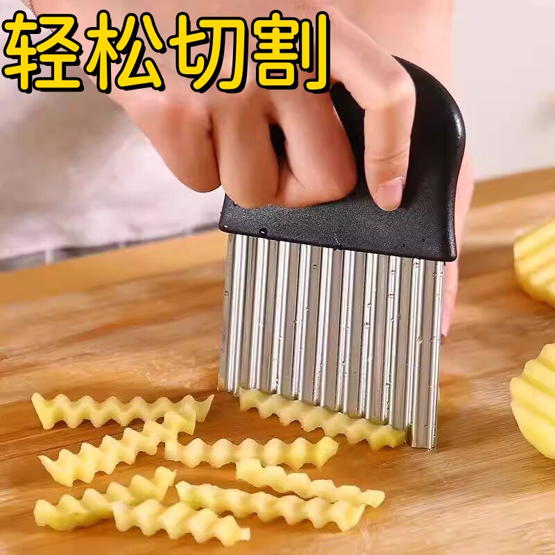 不锈钢波浪刀土豆切厨房切菜器狼牙工具薯条薯格切花神器