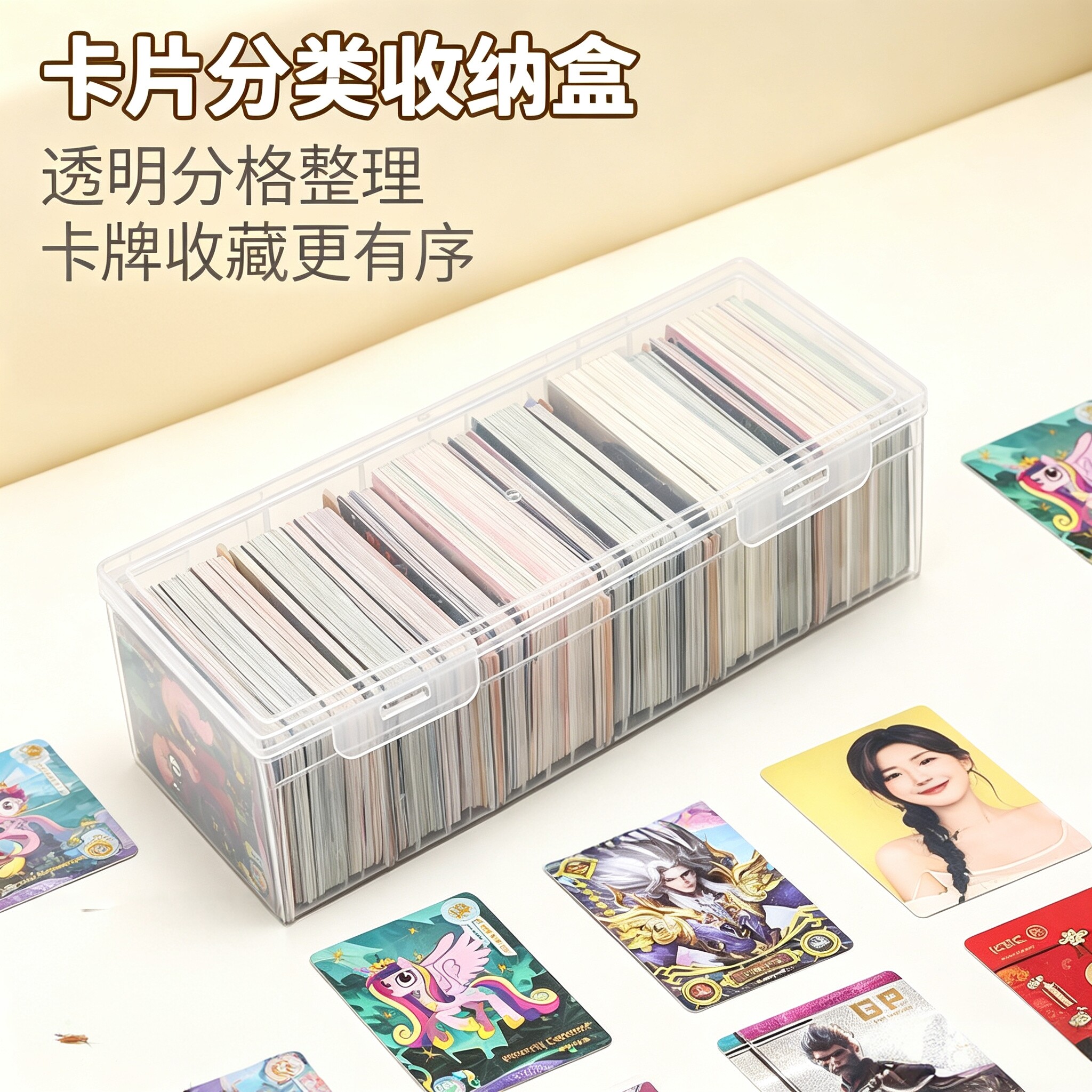透明分格大容量卡牌收纳盒