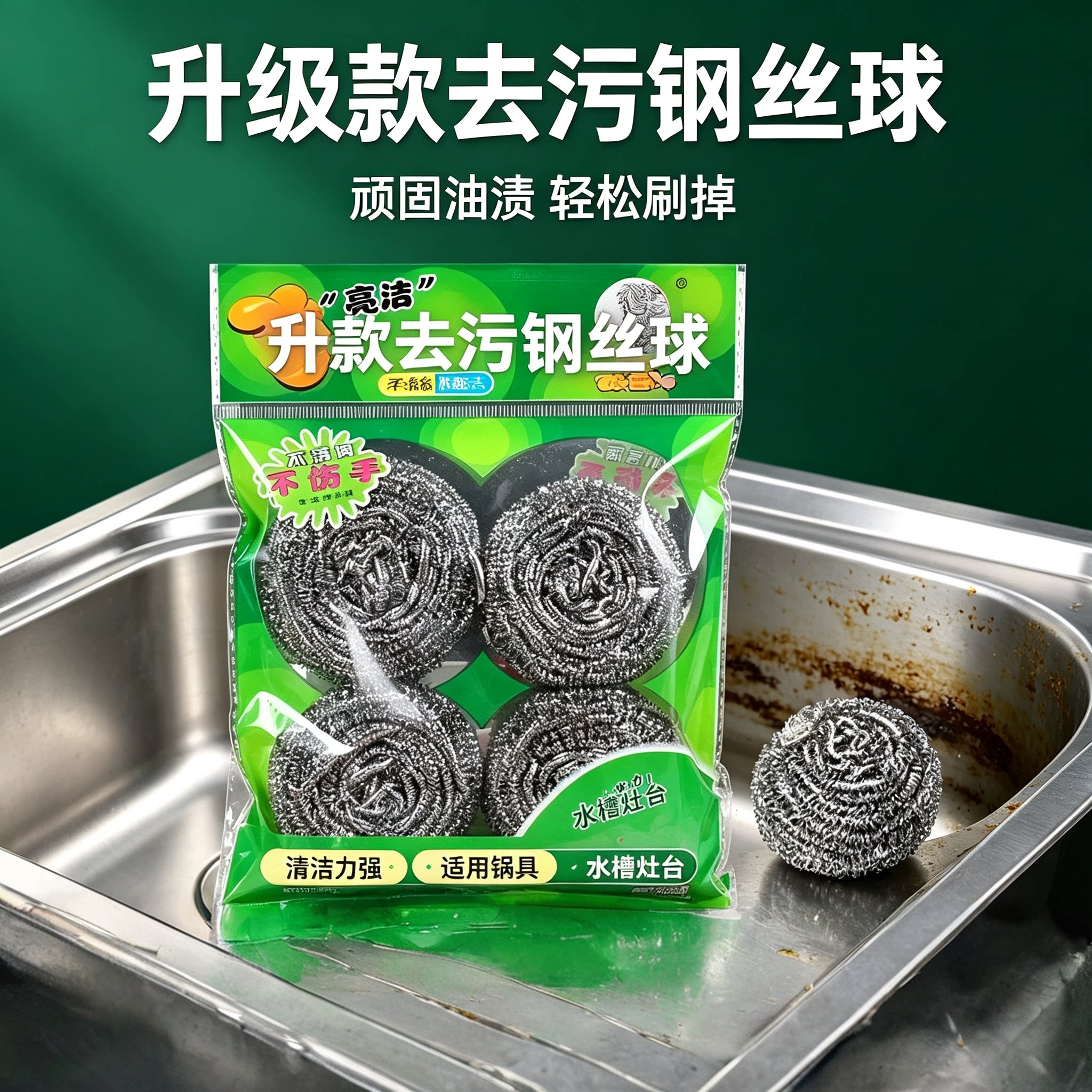 厨房不锈钢铁丝球不掉丝去油污
