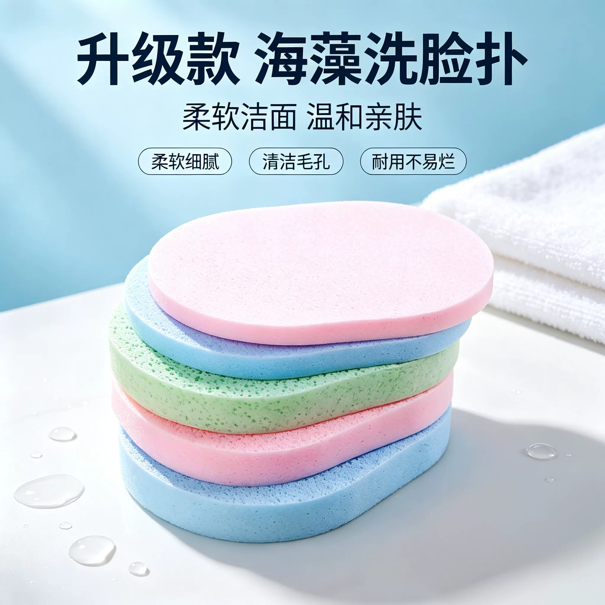 海藻洗脸扑柔软细腻干湿两用