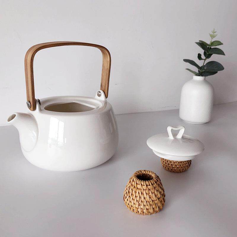 越南藤编茶盖托茶壶盖置小摆件茶道零配紫砂壶托茶壶架铁壶盖托