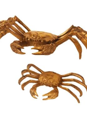 黄铜小螃蟹实心铜河蟹工艺品家居办公室摆饰蟹礼品 铜螃蟹