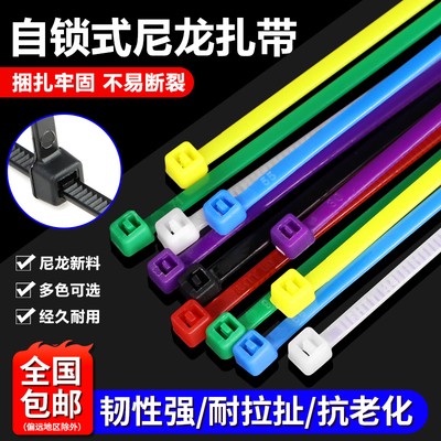 自锁式扎带尼龙扎带4*200mm束线捆扎绳大小号固定卡扣强力自锁式