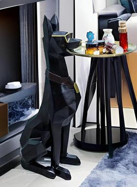 客厅装饰沙发电视柜家居托盘乔迁新居大型创意落地绅士狗摆件轻奢