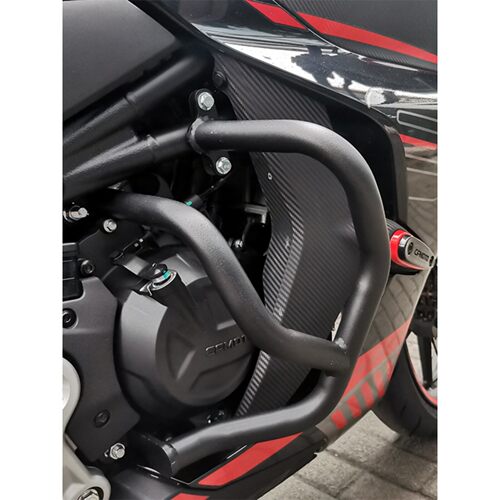 适用于春风sr450碳钢保险杠发动机前护杠竞技杠摩托车改装配件