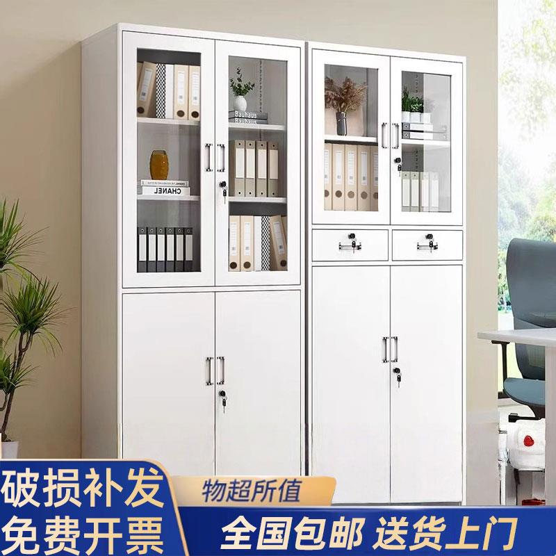 铁皮文件柜资料档案书柜家用更衣带锁多层置物收纳办公室储物柜子