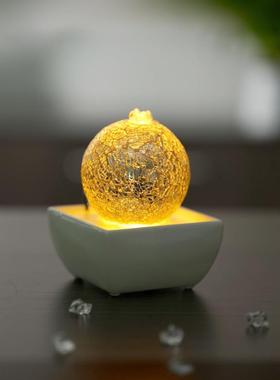 喷泉流水摆件循环水小型招财客厅桌面电视柜装饰造景风水轮礼物