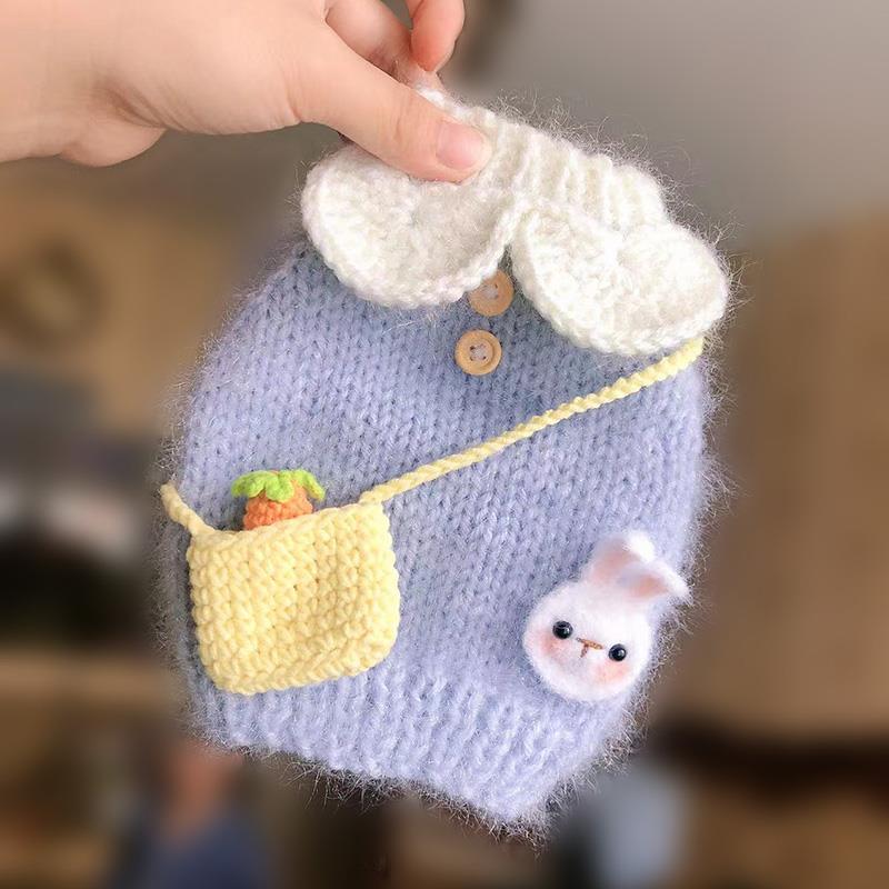 狗狗秋冬圣诞猫咪毛衣宠物编织毛线手工钩织diy材料包幼犬两脚衣