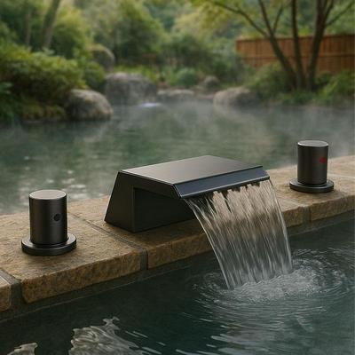 324050管酒店私汤浴池温泉泡池水龙头大流量台面冷热水浴缸出水口