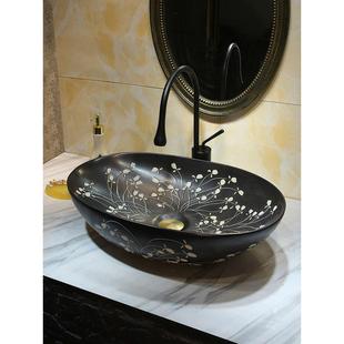 美式元宝陶瓷台面面盆覆古奶油风格面盆家居阳台古董艺术户外面盆