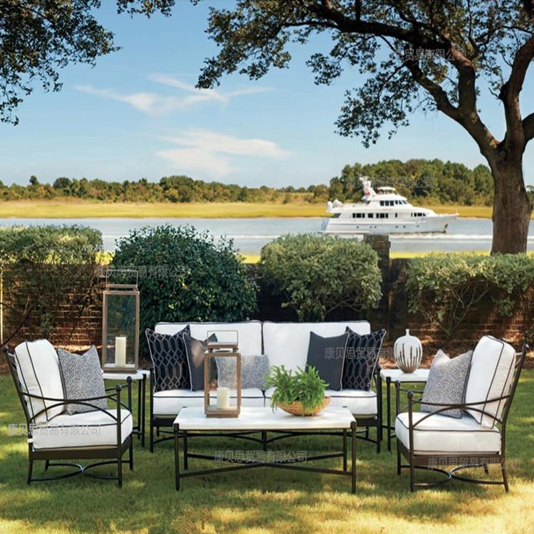 户外庭院铁艺沙发防水防晒桌椅酒店民宿花园露天室外休闲家具组合