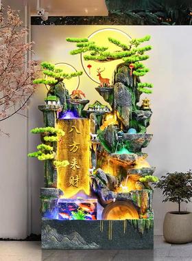 大型假山流水摆件循环水落地客厅玄关生财风水轮开业礼品喷泉景观
