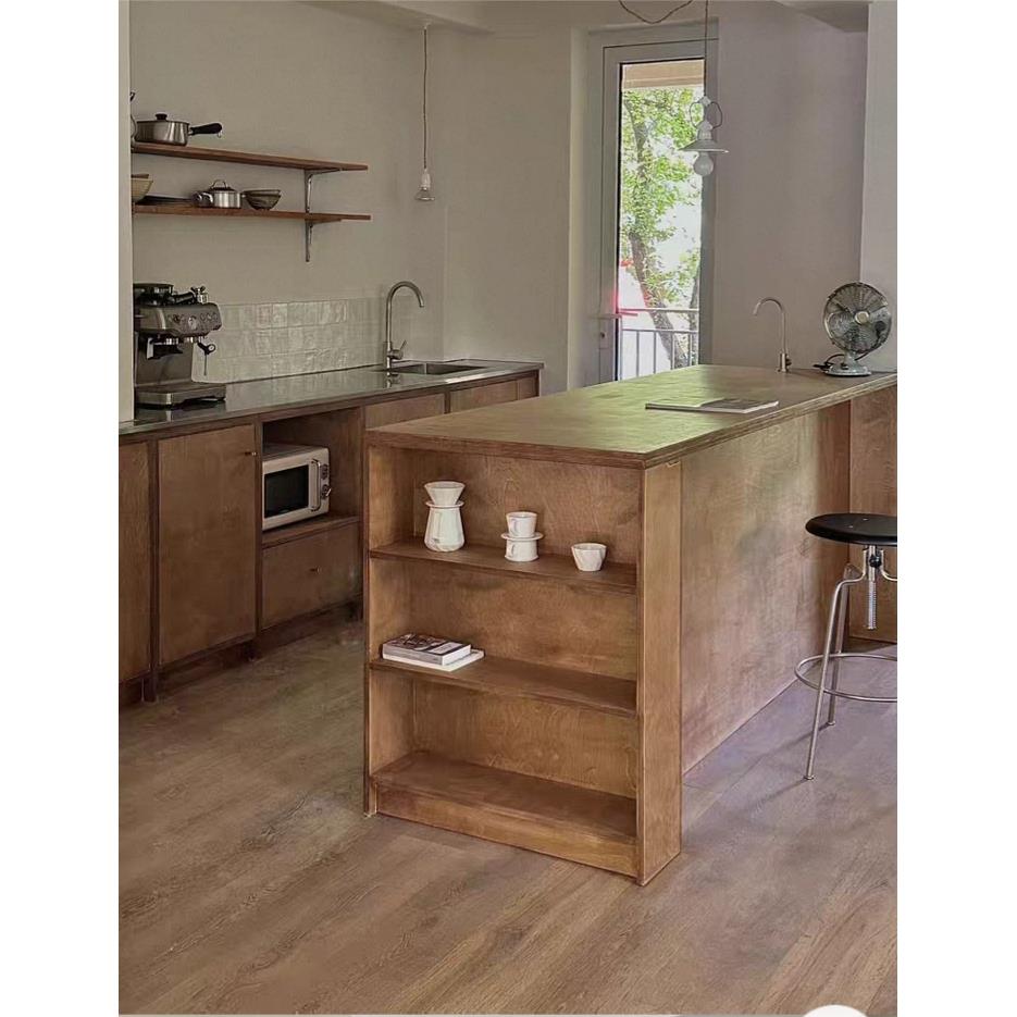 实木收银服装店酒吧花店展示柜收银台面袋咖啡店控制台岛柜台