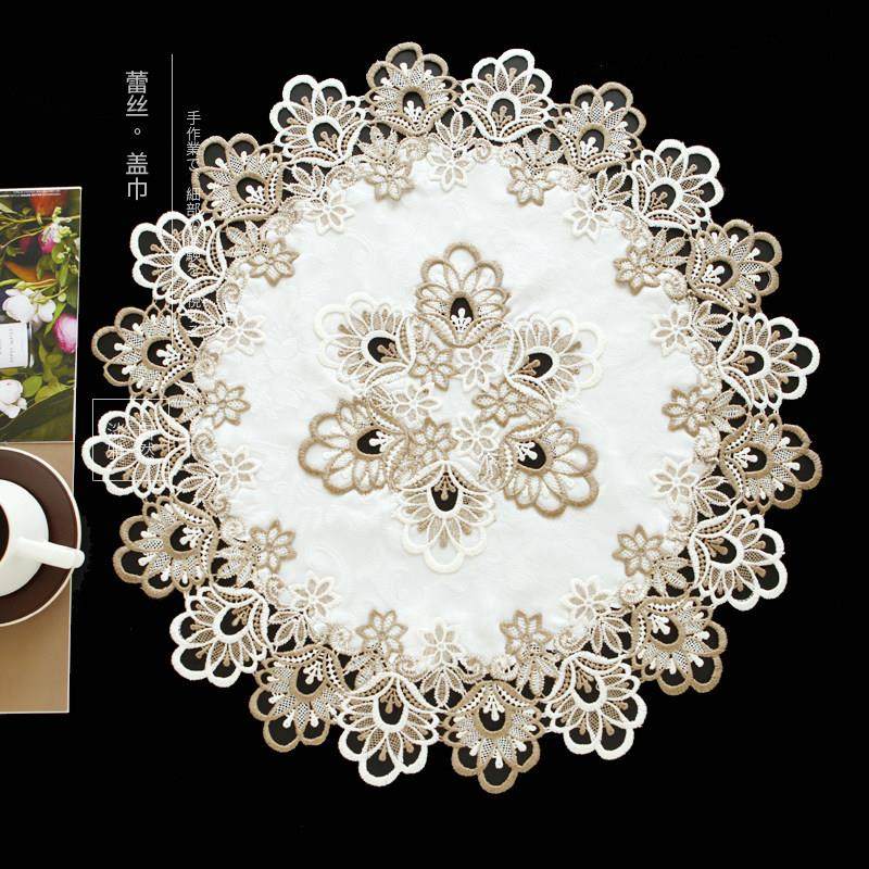 9931简约现代蕾丝圆形餐垫圆桌垫餐巾盖巾欧式田园布艺防尘布遮盖,居家布艺,餐垫,淘宝优惠券,粉丝福利购,淘宝优惠卷