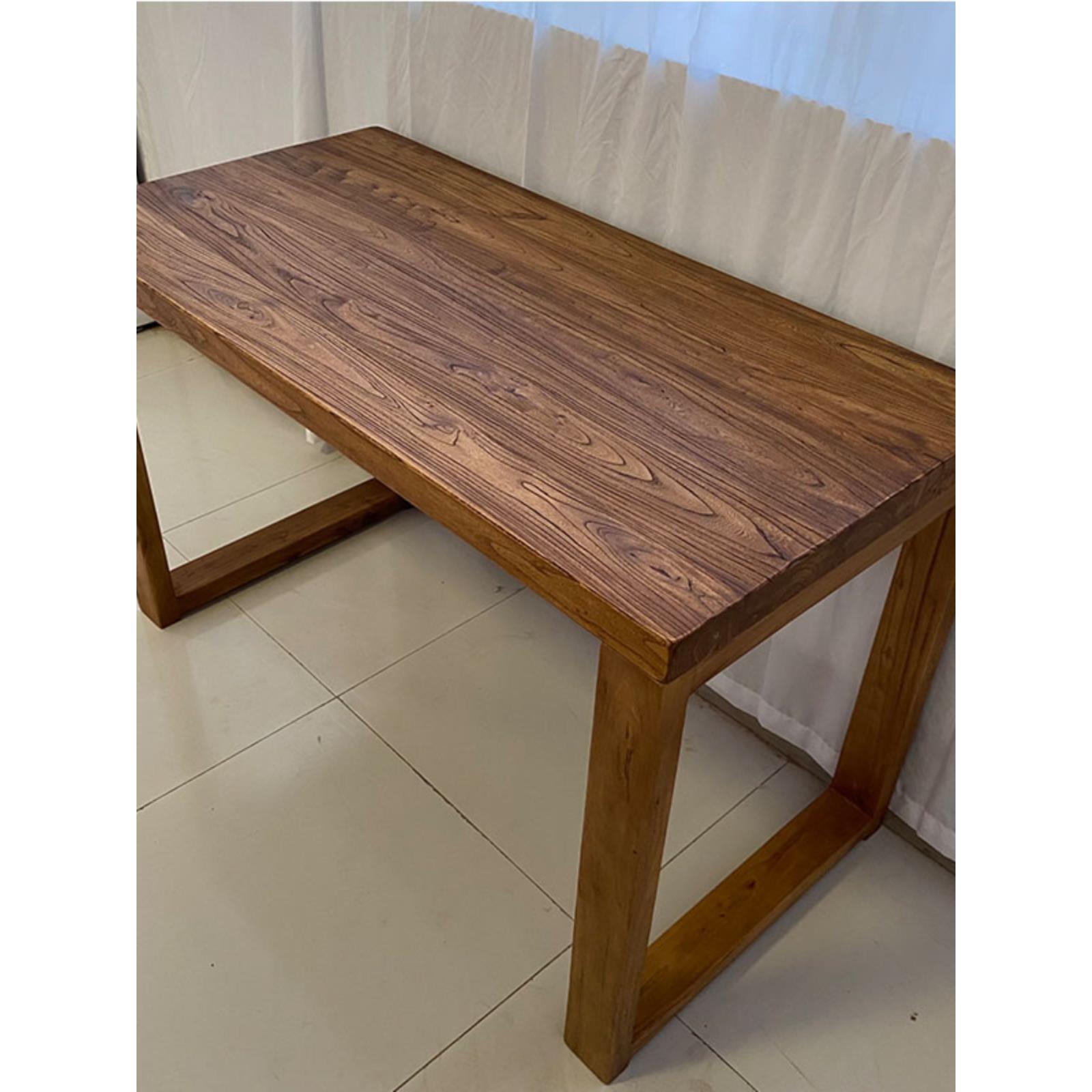 老榆木桌实木电脑桌简约书桌原木吧台茶桌琴桌家用餐桌定制办公桌