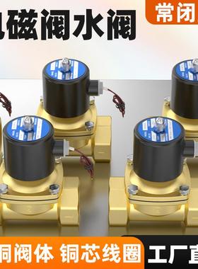 常闭电磁阀2W025-08 2W040-10 2W160-15水阀 气阀2分3分4分6分1寸