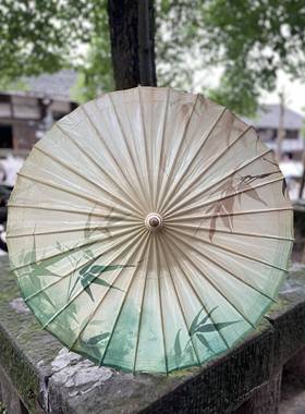 许家油纸伞清冷风渐暖竹影晴雨两用国风道具拍摄道具老式雨伞