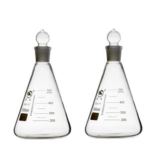 包邮 蜀玻蜀牛具塞三角烧瓶250ml500ml玻璃定碘烧瓶碘量瓶带塞烧瓶