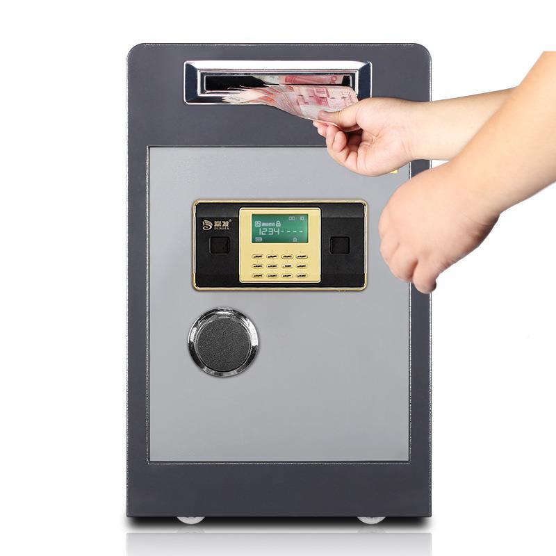 投币式保险柜酒店6盗0c高KTV收银防740超m市宾收馆钱箱小型防盗