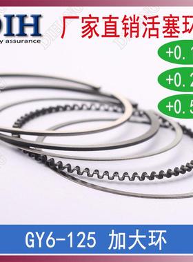 光阳豪迈GY6-125滑板车鬼火52.4mm毫米活塞环标准加大+10/25/50
