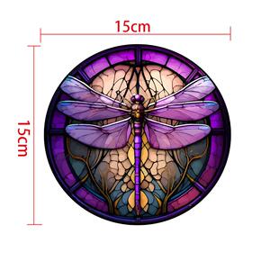 圆形亚克力彩绘窗饰挂件墙饰创意工艺挂件家居装饰挂牌15*15cm