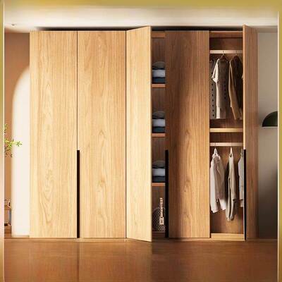 实木大衣柜客厅卧室整装小户型儿童衣柜出租房衣柜简约对开门衣柜