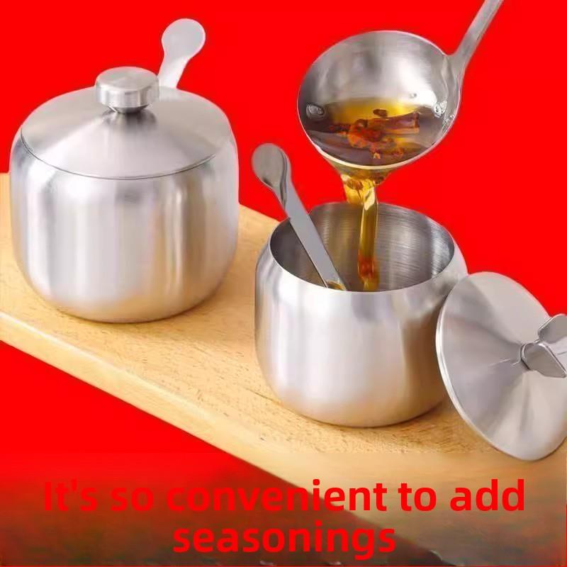 【促销】316不锈钢辣椒油罐家用油厨房红油调料罐耐高温猪油罐子