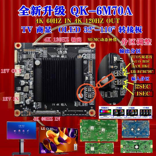 4K转2K 4K转4K 120HZ 全新升级 转接板6M60 6M70A 适用32寸-108