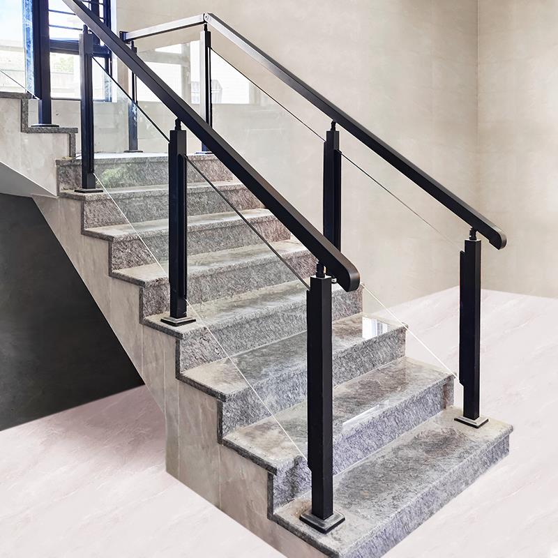 钢化玻璃护栏不锈钢楼梯扶手农村自建房室内家用立柱简约阳台栏杆