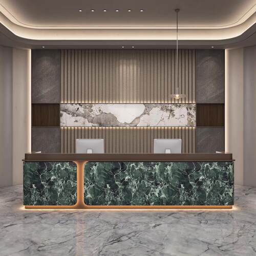 现代简约公司酒店前台收银台美容院瑜伽馆会所彷大理石岩板接待台