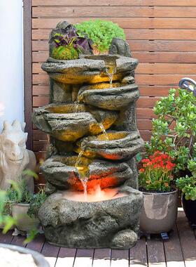 田园假山流水喷泉大摆件循环水居家客厅庭院阳台装饰开业礼品摆设