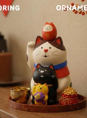 2026新年招财猫装饰摆件玄关入户祈愿桌面客厅卧室氛围感布置礼物