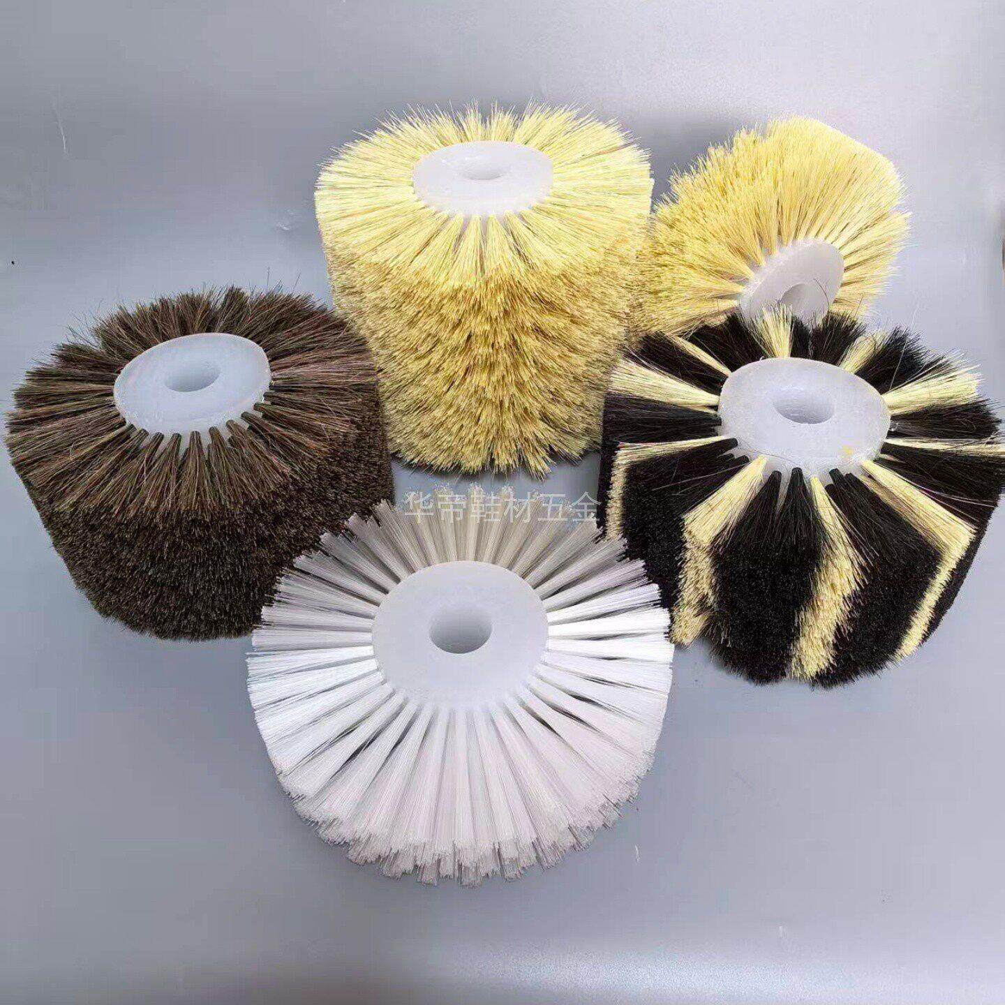 木材抛光剑麻轮皮革打磨马毛刷硬丝尼龙辊轴扫灰尘鞋材打磨抛光轮