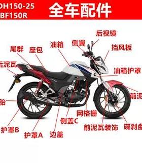 适用摩托车配件新大洲本田CBF150R导流罩SDH150-25头罩大灯前减震