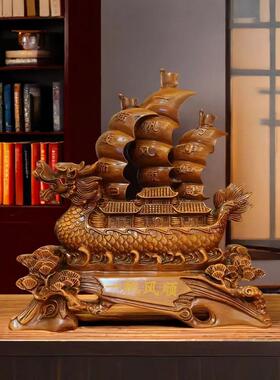 一帆风顺龙船摆件帆船招财家居客厅酒柜礼品办公室开 业乔迁装饰