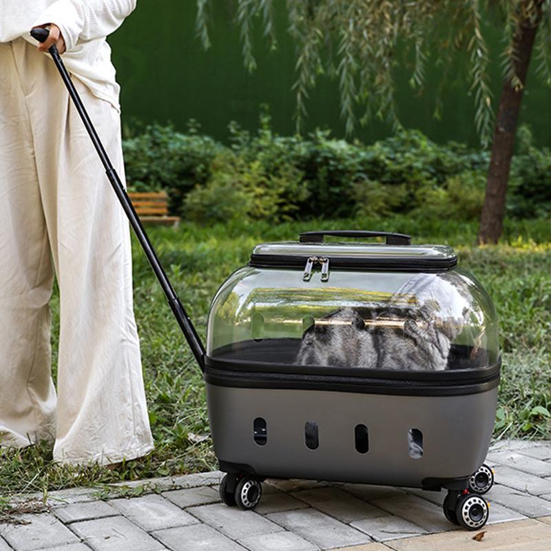 宠物拉杆箱带刹车猫咪外出行李箱猫包便携狗太空舱大容量宠物推车