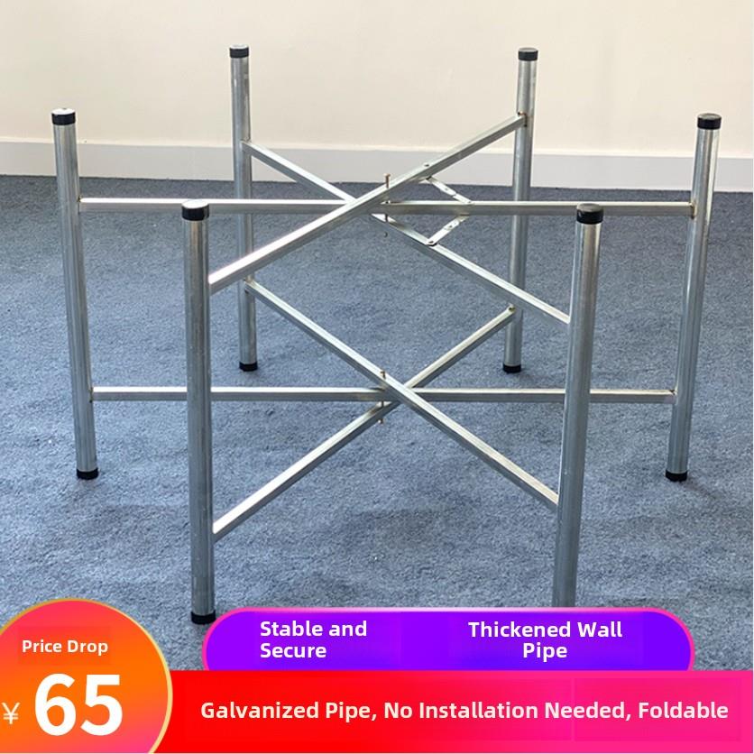 折叠桌腿框架简易家用伸缩餐桌圆桌框架桌腿定制铁加厚桌腿支架