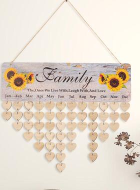 跨境朋友木质日历挂牌生日聚会派对家居装饰挂件创意挂件家居木牌