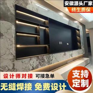 电视机壁龛不锈钢嵌入式 100寸内嵌框定制 钢板电视柜背景墙75