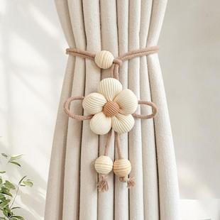 可爱花朵窗帘绑带可调节纱帘收拢扣捆绑绳收纳扎束带窗帘绑饰配件