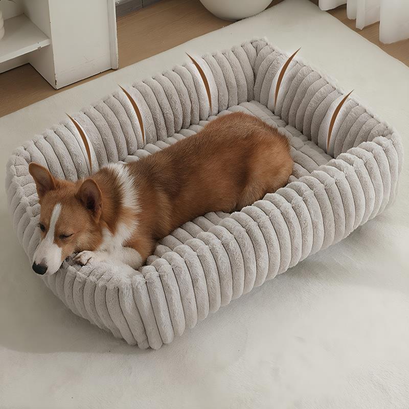新款宠物窝猫窝条纹绒冬季保暖宠物沙发狗床舒适猫垫狗窝宠物窝垫