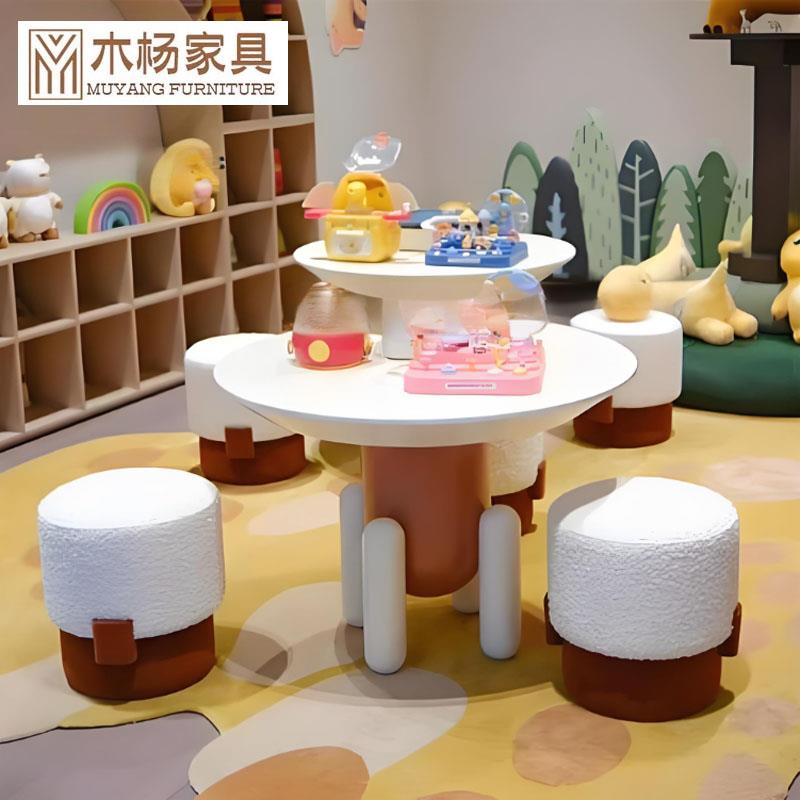 幼儿园儿童学习桌椅组合实木书桌家用书桌样品屋展示中心部积木桌
