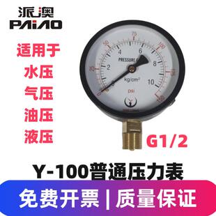 定制JIANLONG普通表Y100 20kg压力表气压表水4分牙耐震 优质 人气
