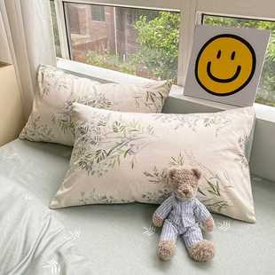 直销枕套男女纯棉60全棉枕头套一对装 新款 家用简约单个学生宿舍枕