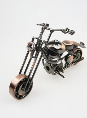 新款直销跨境 小号铁艺摩托车模型 金属工艺品创意礼品办公室摆件