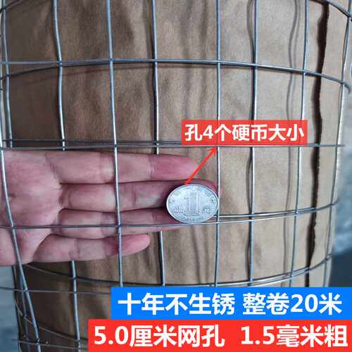 5厘米网孔围栏网热镀锌铁丝网养鸡养殖漏粪网隔离网围墙网防护网