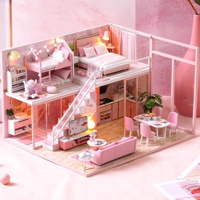 智趣屋木质拼图镂空阁楼玩具礼物