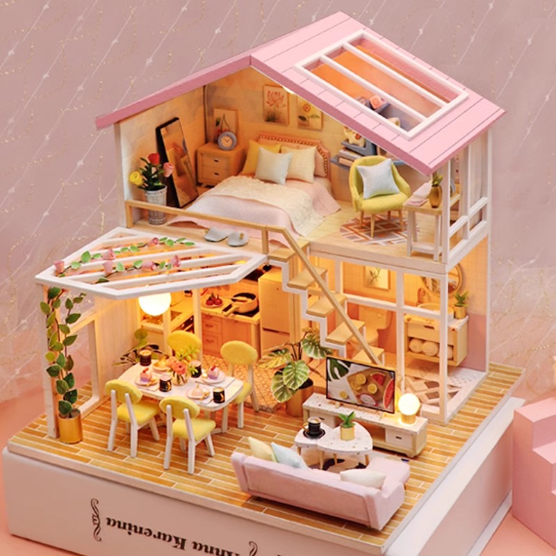 diy小屋别墅公主房大型手工制作拼装房子模型屋玩具生日礼物女生
